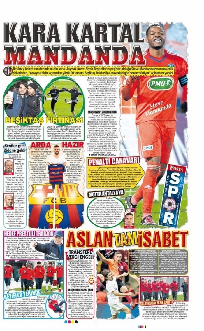 Günün spor manşetleri