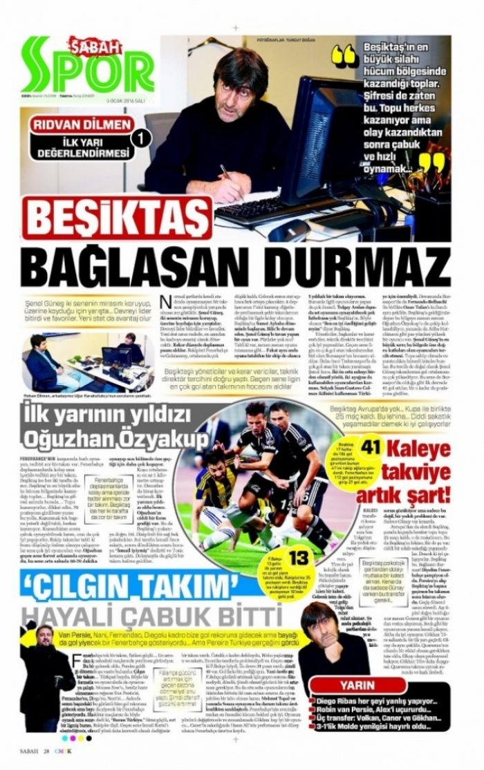 Günün spor manşetleri