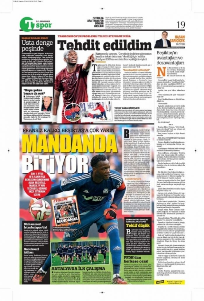 Günün spor manşetleri
