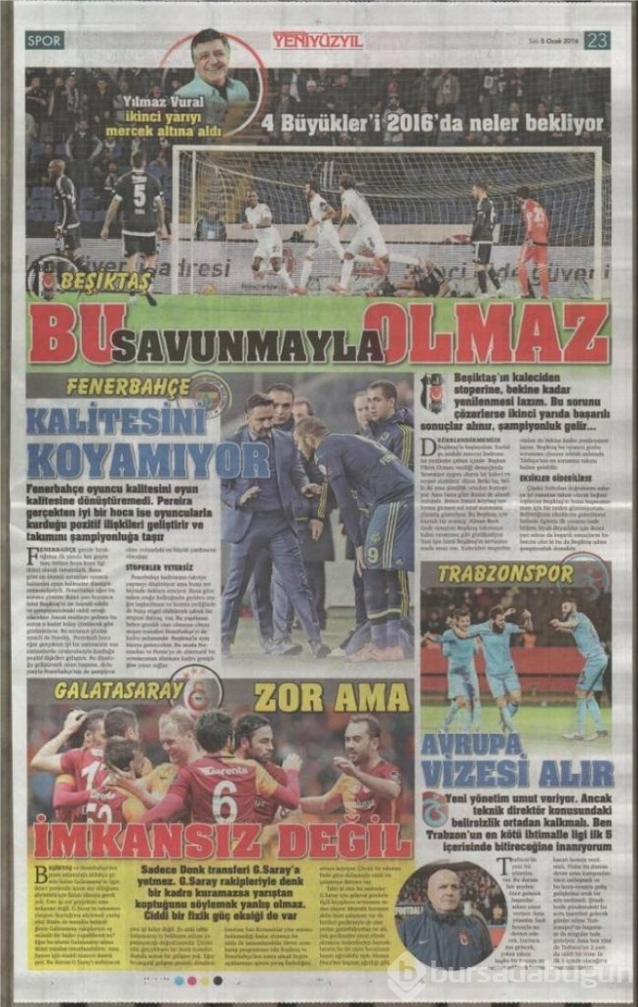 Günün spor manşetleri