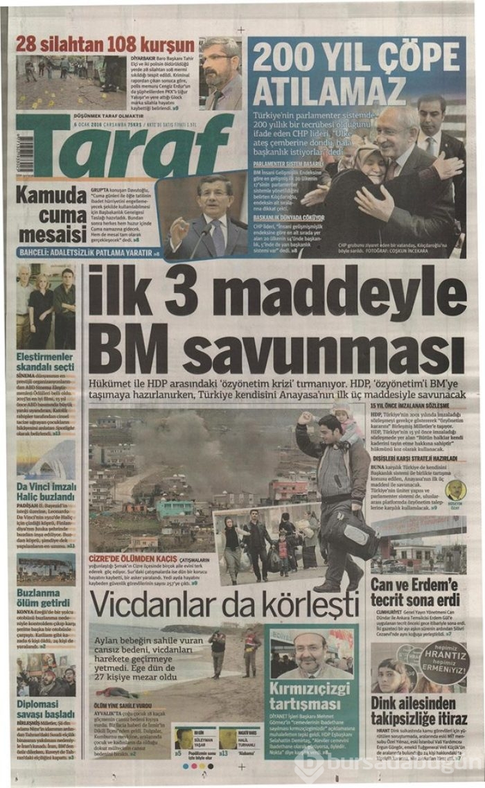 Günün gazete manşetleri - 6 Ocak 2016
