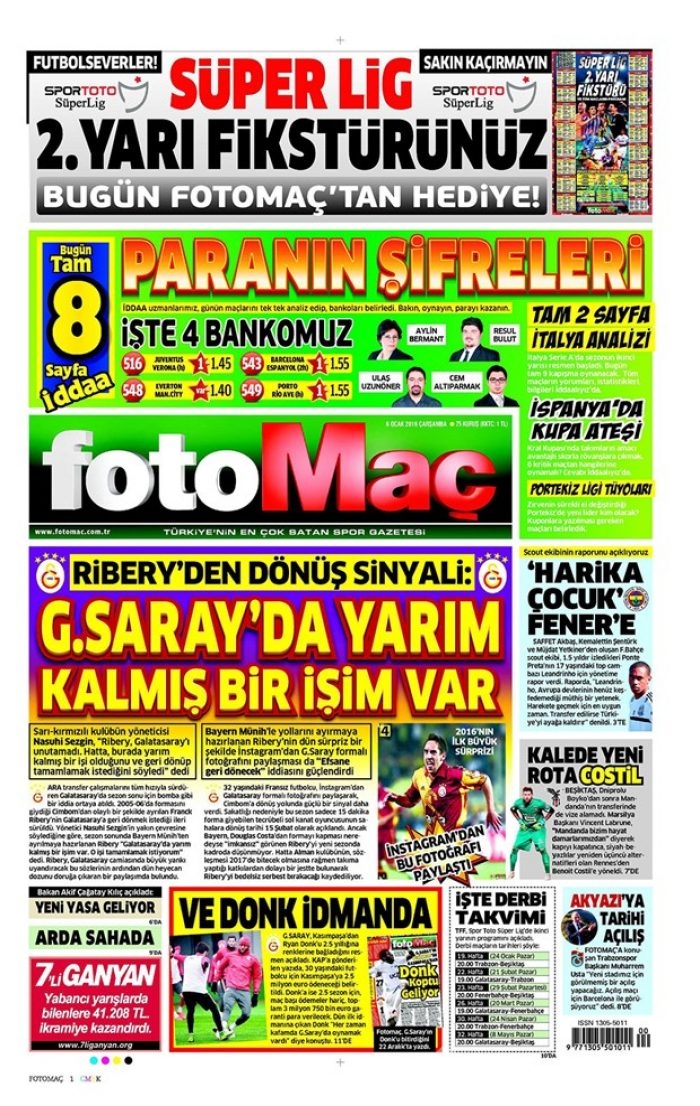 Günün gazete manşetleri - 6 Ocak 2016