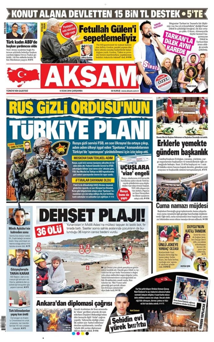 Günün gazete manşetleri - 6 Ocak 2016