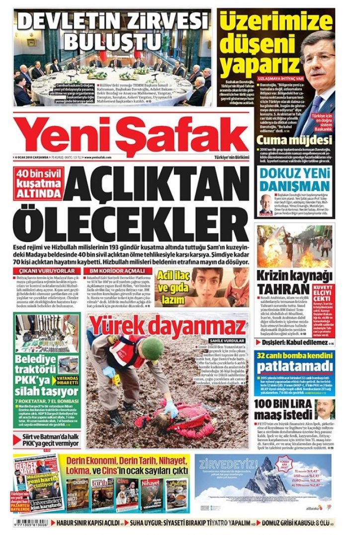 Günün gazete manşetleri - 6 Ocak 2016