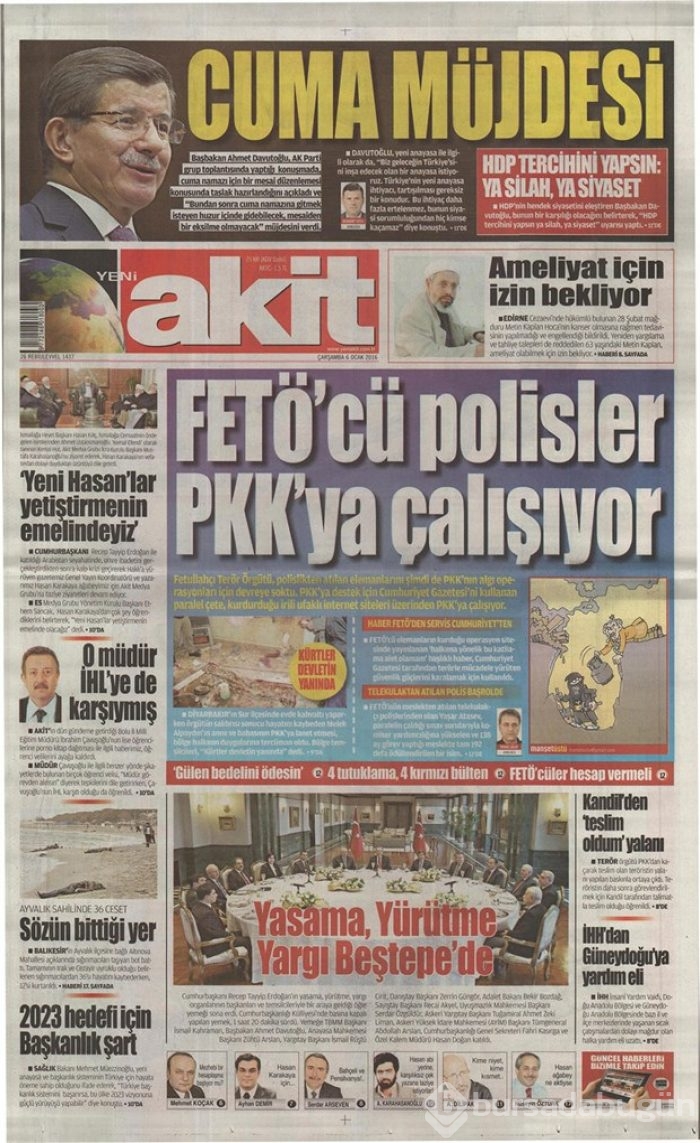 Günün gazete manşetleri - 6 Ocak 2016