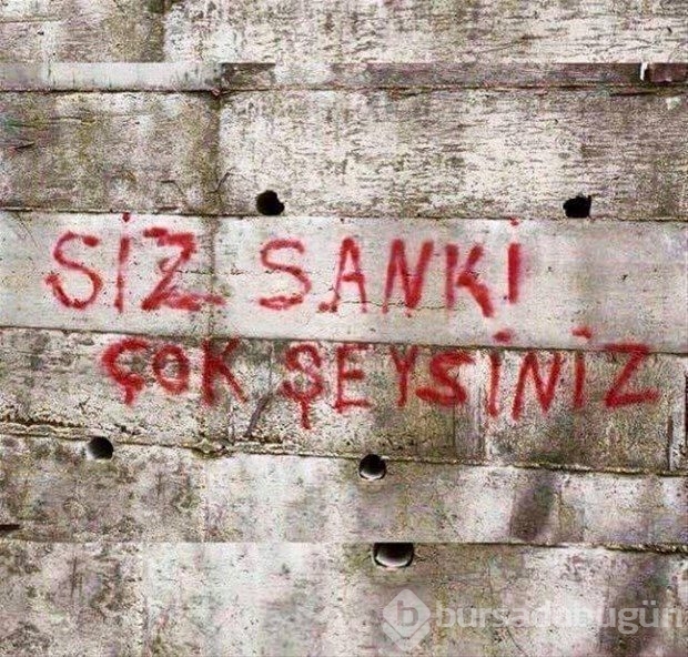 Duvara öyle bir yazı yazdı ki!