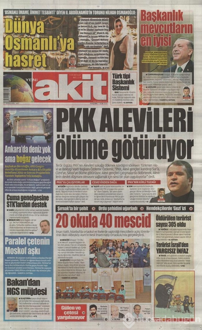 Günün gazete manşetleri - 7 Ocak 2016