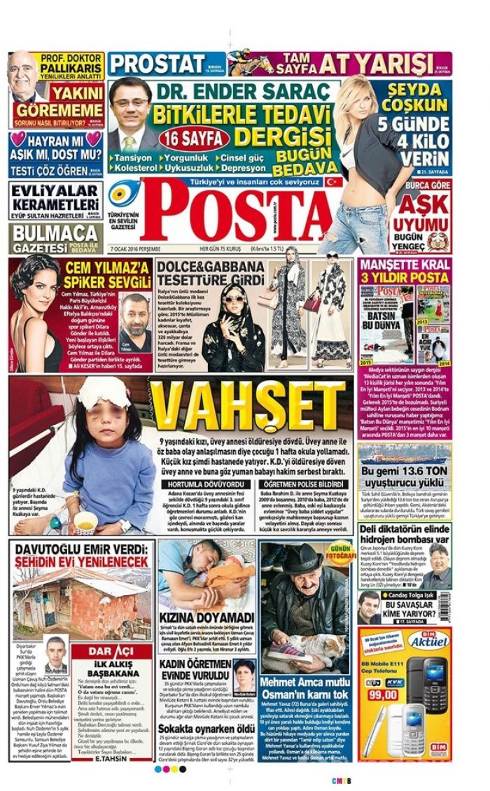 Günün gazete manşetleri - 7 Ocak 2016