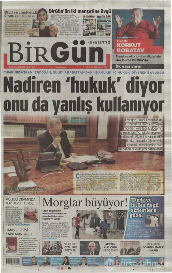 Günün gazete manşetleri - 7 Ocak 2016