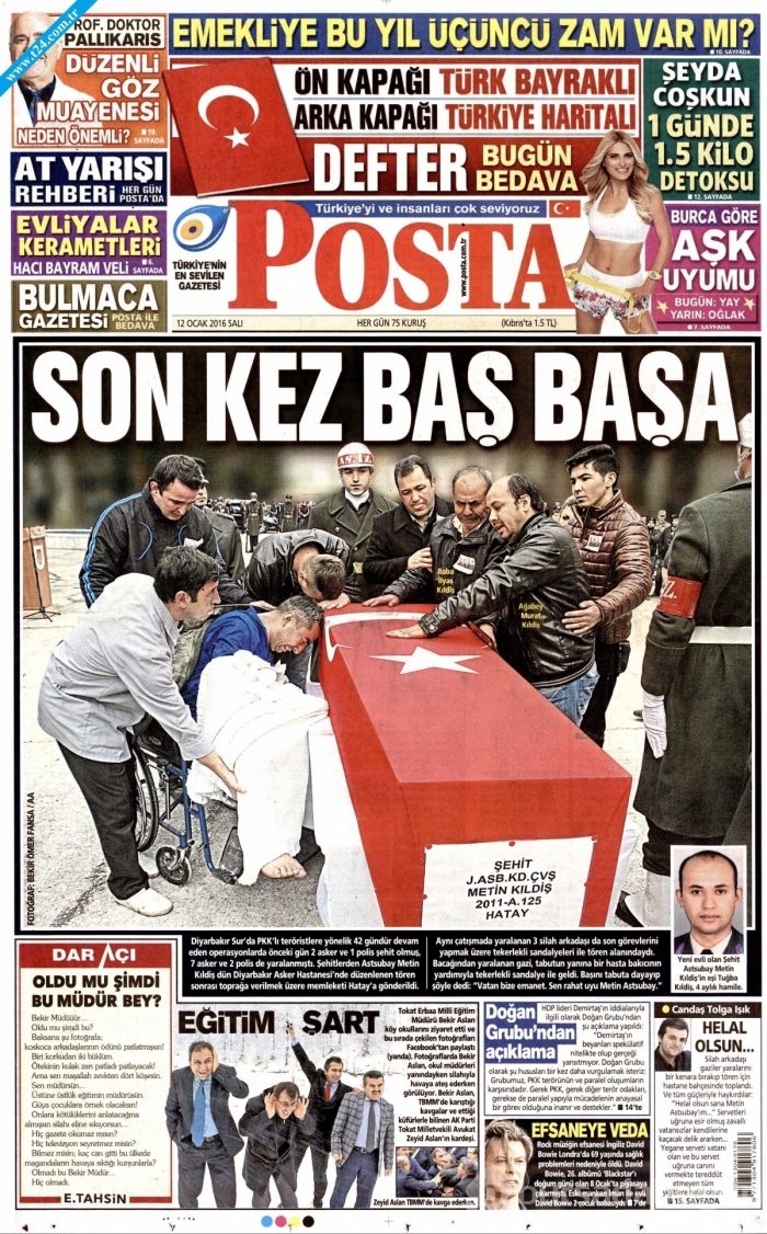 Gazete manşetleri (12 Ocak 2016)