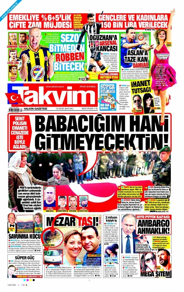Gazete manşetleri (12 Ocak 2016)