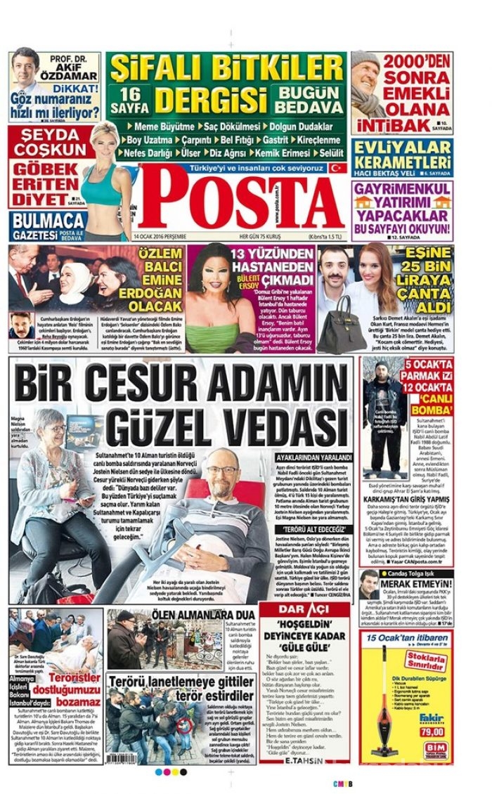 Günün gazete manşetleri 14 Ocak 2016