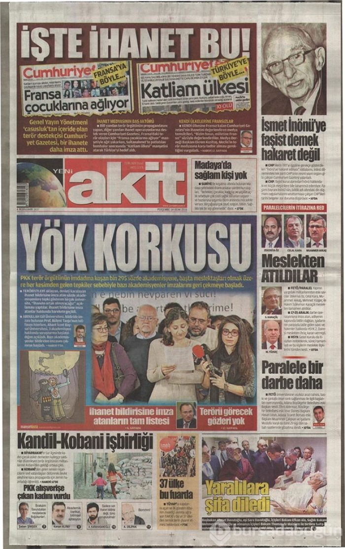 Günün gazete manşetleri 14 Ocak 2016