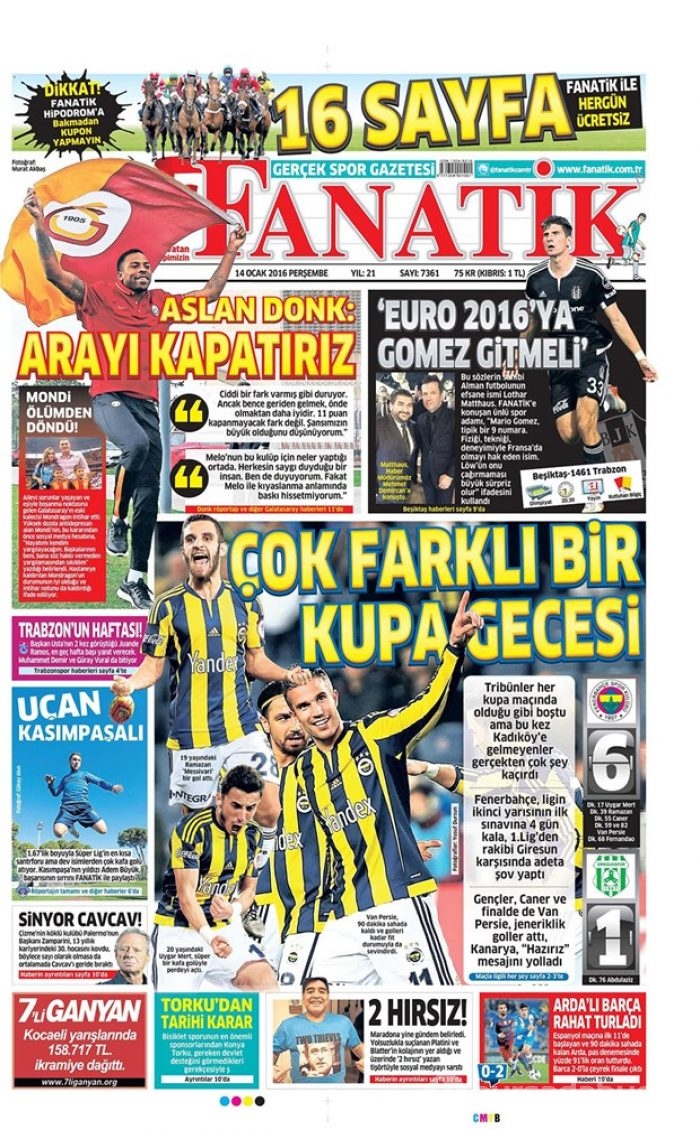 Günün gazete manşetleri 14 Ocak 2016