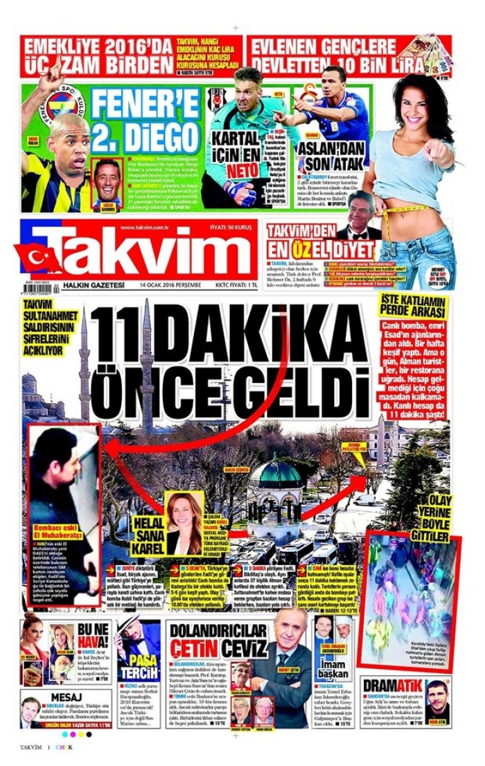 Günün gazete manşetleri 14 Ocak 2016