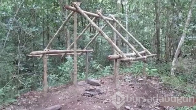 Yerden ısıtmalı kulübe yaptı
