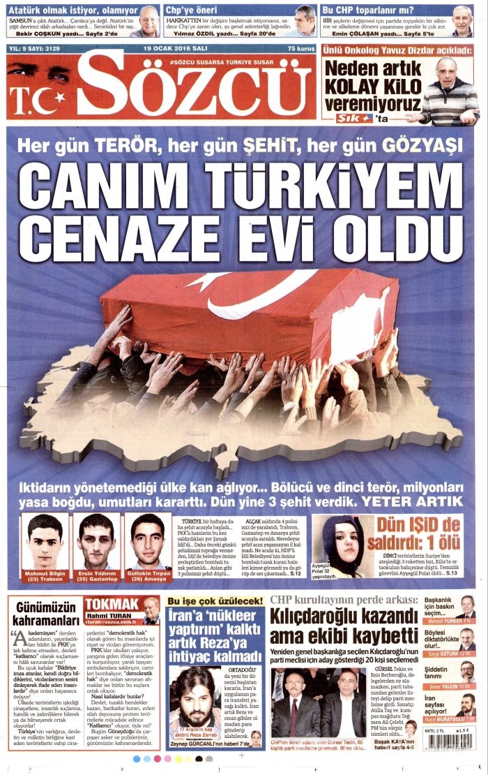 Gazete manşetleri (19 Ocak 2016)
