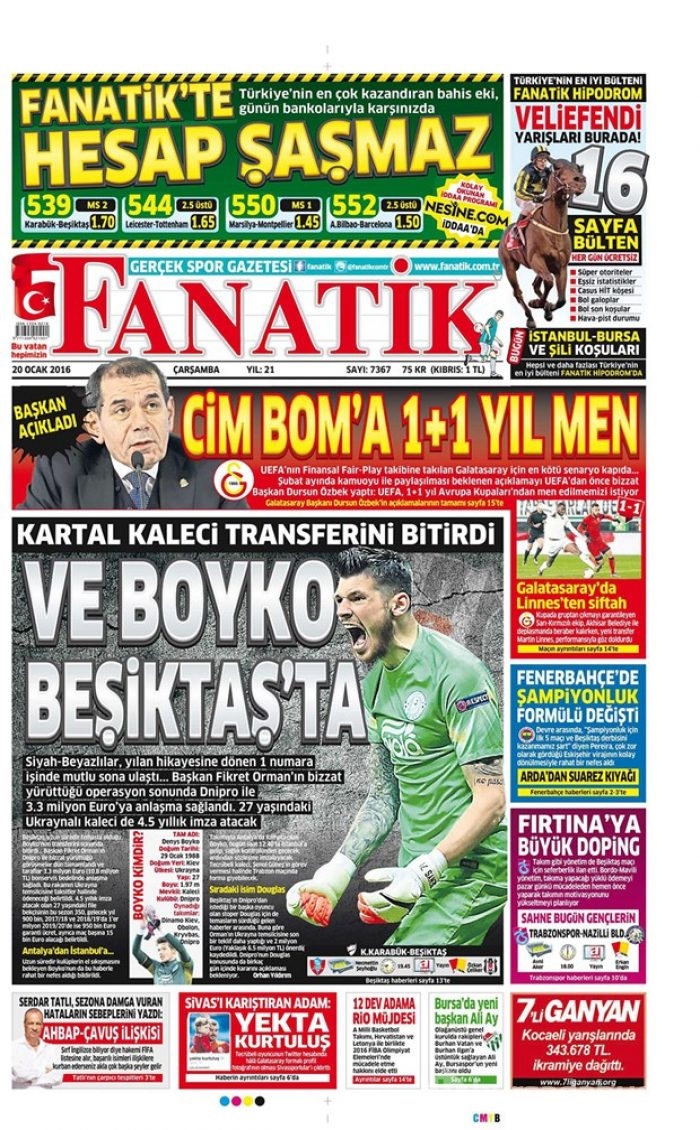 Günün gazete manşetleri - 20 Ocak 2016