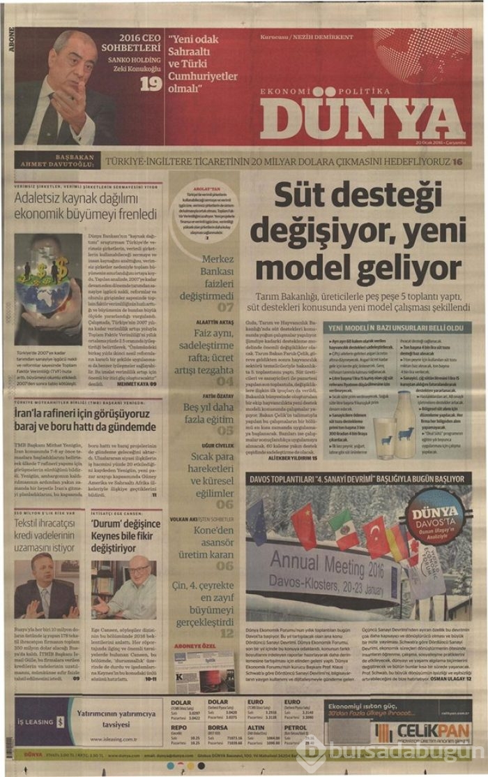 Günün gazete manşetleri - 20 Ocak 2016