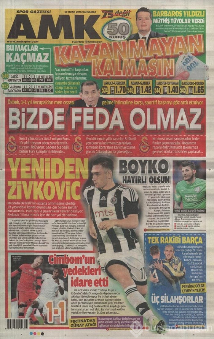 Günün gazete manşetleri - 20 Ocak 2016