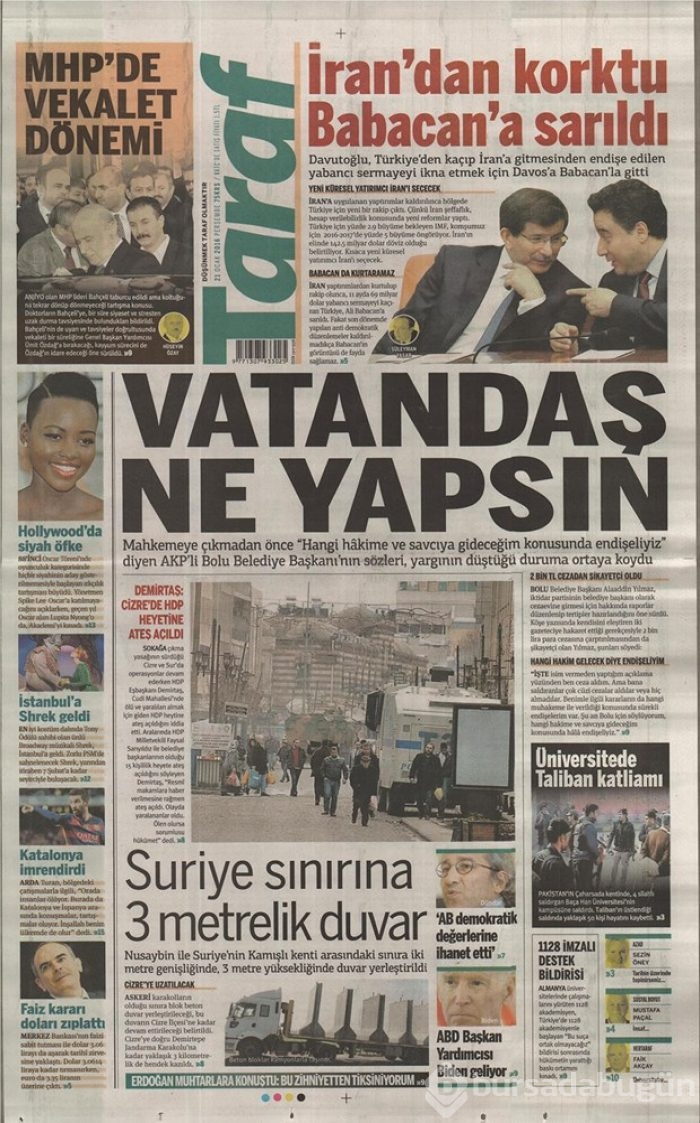Günün gazete manşetleri - 21 Ocak 2016