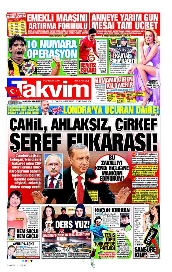 Günün gazete manşetleri - 21 Ocak 2016