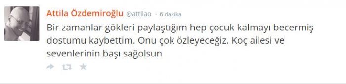Sosyal medyada Mustafa Koç'un ölümü	
