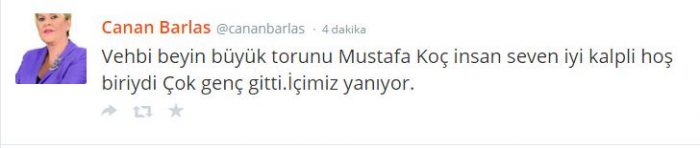 Sosyal medyada Mustafa Koç'un ölümü	
