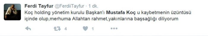 Sosyal medyada Mustafa Koç'un ölümü	
