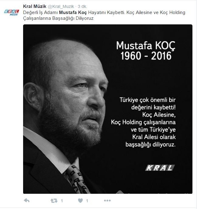 Sosyal medyada Mustafa Koç'un ölümü	
