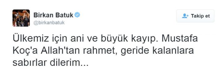 Sosyal medyada Mustafa Koç'un ölümü	
