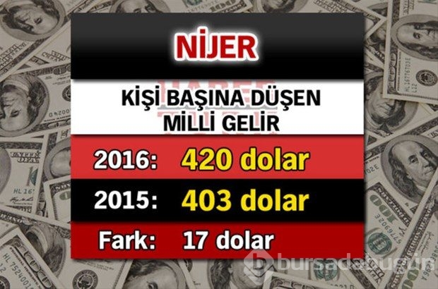 Ülkelerin kişi başına düşen yıllık gelirleri
