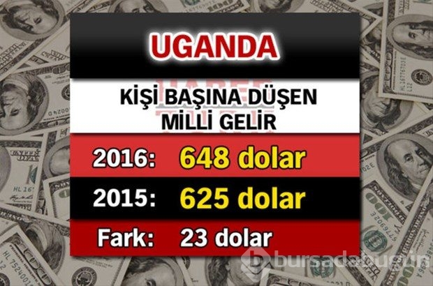 Ülkelerin kişi başına düşen yıllık gelirleri

