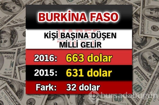 Ülkelerin kişi başına düşen yıllık gelirleri
