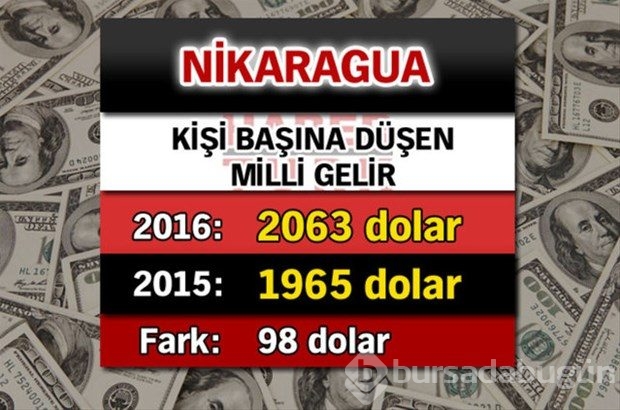Ülkelerin kişi başına düşen yıllık gelirleri
