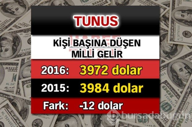 Ülkelerin kişi başına düşen yıllık gelirleri
