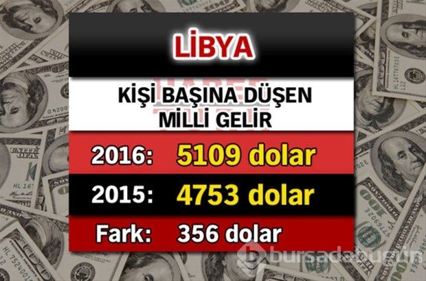 Ülkelerin kişi başına düşen yıllık gelirleri
