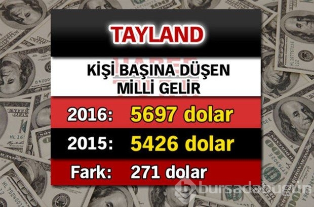 Ülkelerin kişi başına düşen yıllık gelirleri

