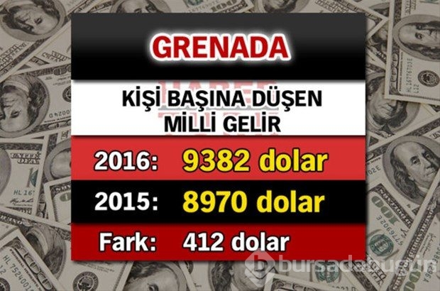 Ülkelerin kişi başına düşen yıllık gelirleri
