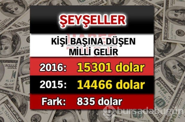 Ülkelerin kişi başına düşen yıllık gelirleri
