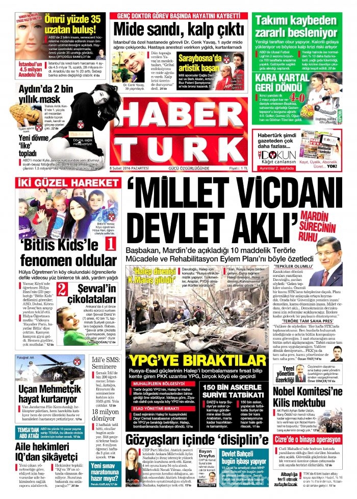Gazete manşetleri (08.02.2016)