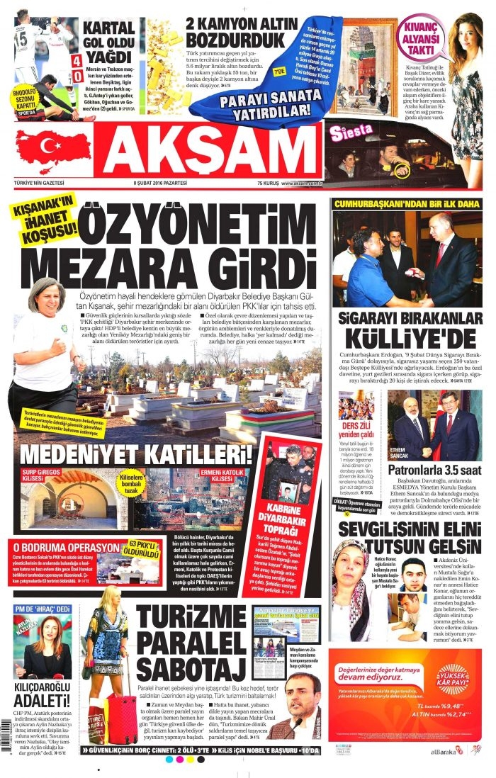 Gazete manşetleri (08.02.2016)