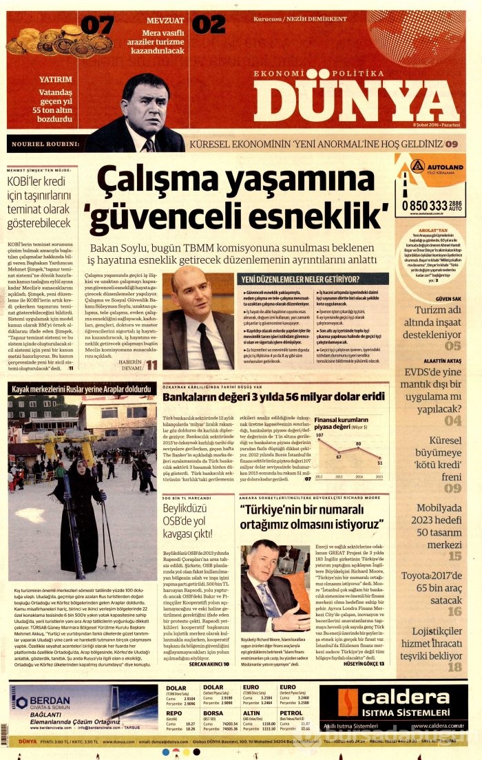 Gazete manşetleri (08.02.2016)
