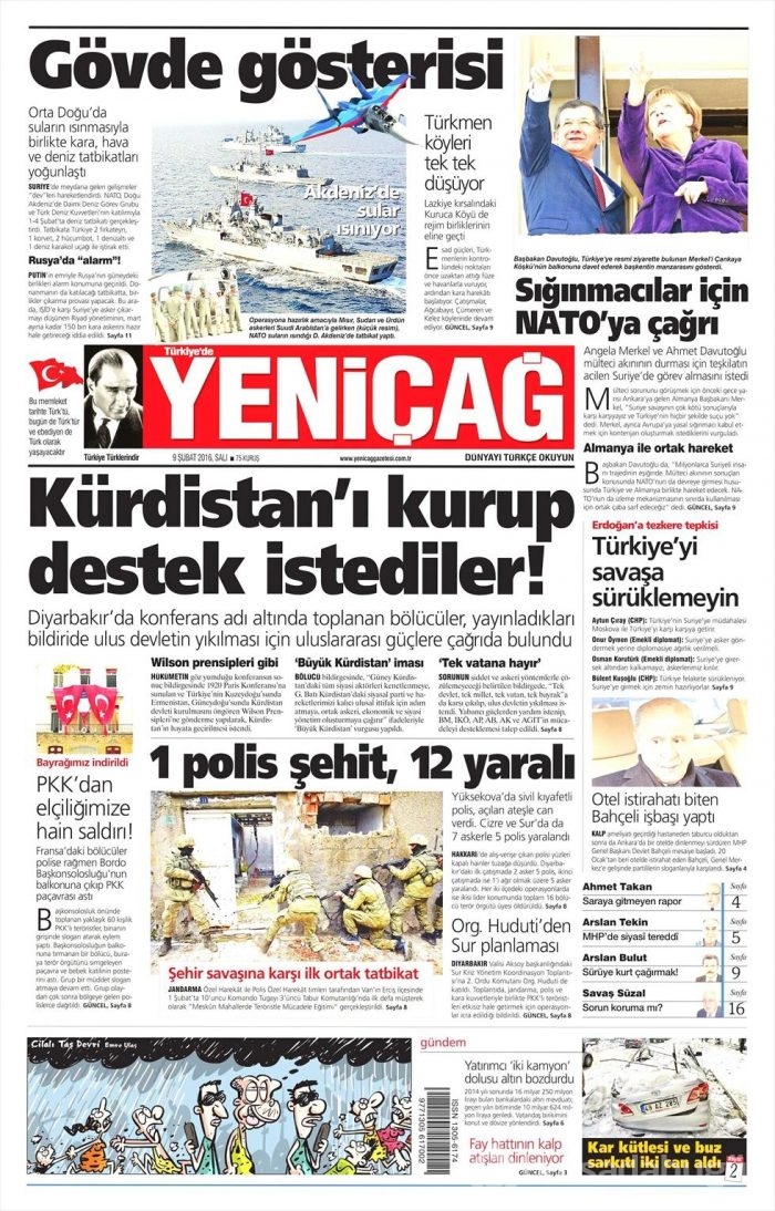 Günün gazete manşetleri (09.02.2016)