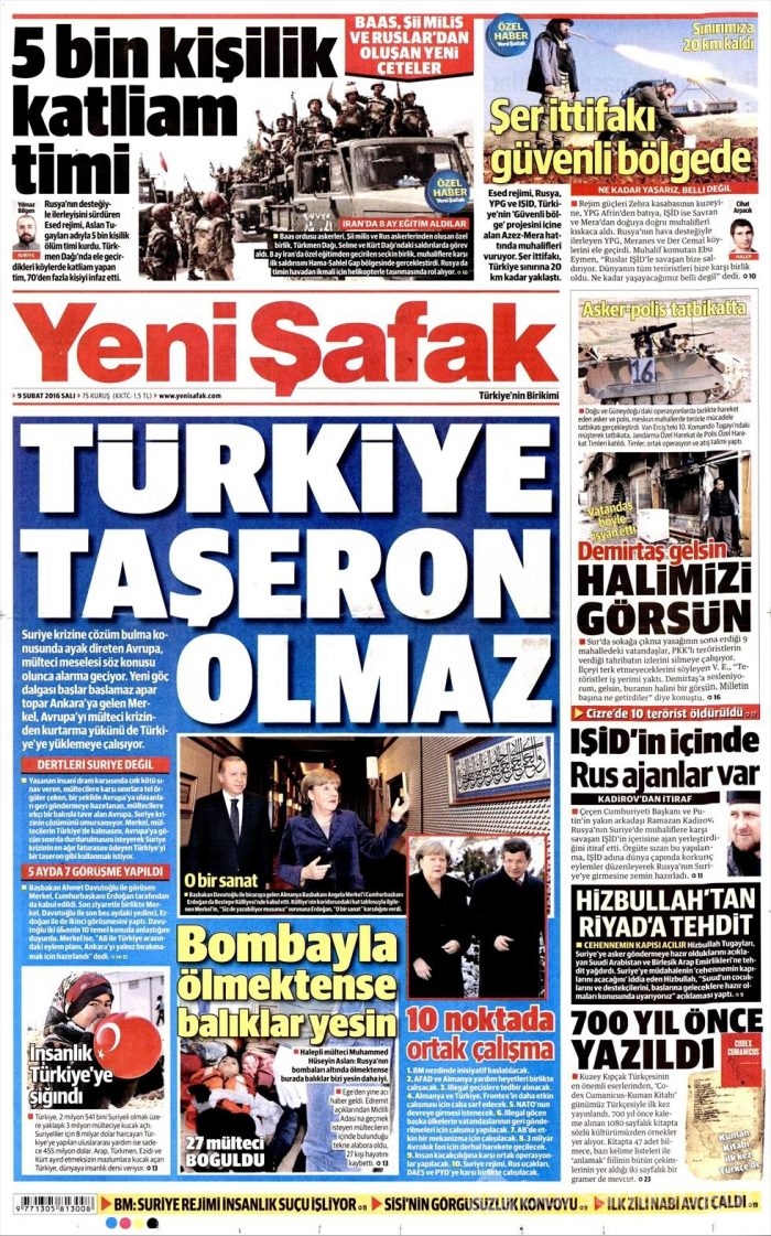 Günün gazete manşetleri (09.02.2016)