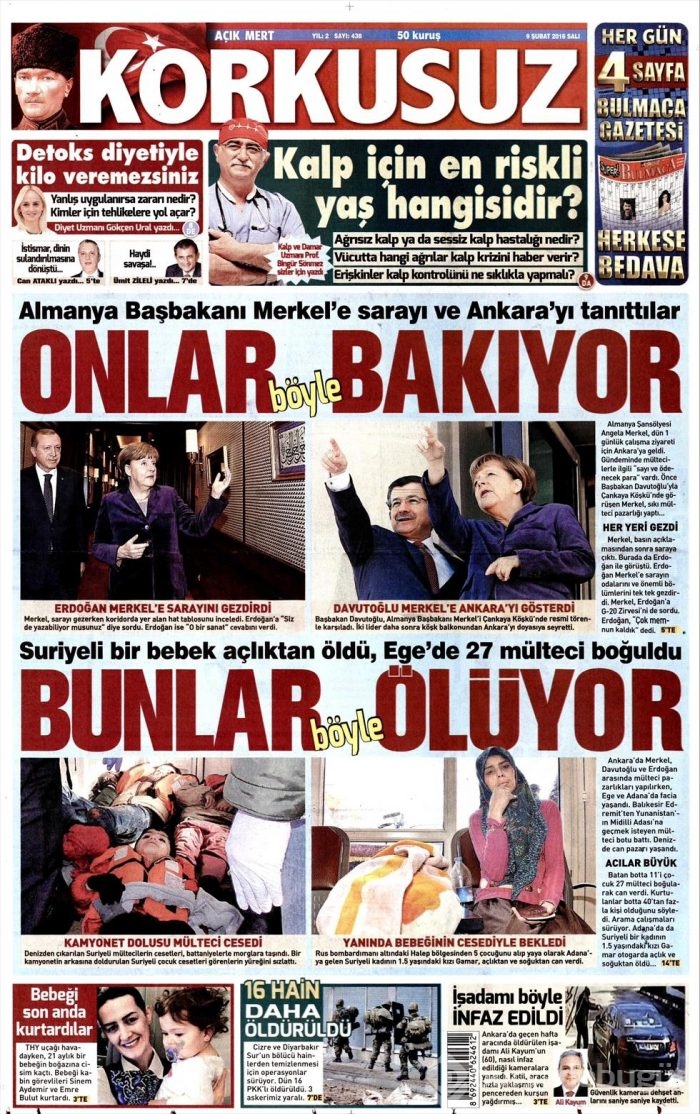 Günün gazete manşetleri (09.02.2016)