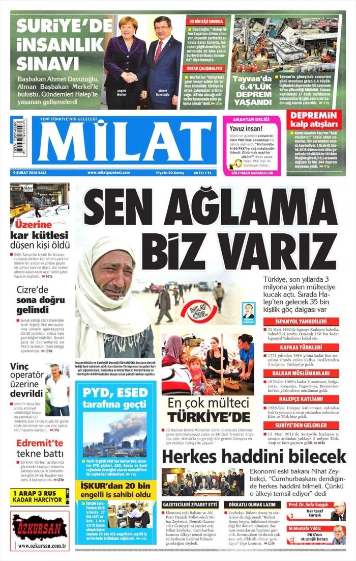 Günün gazete manşetleri (09.02.2016)