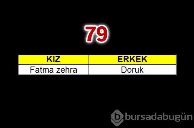 2015'te çocuklara en çok verilen isimler