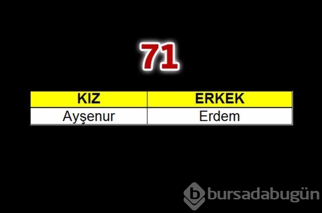 2015'te çocuklara en çok verilen isimler