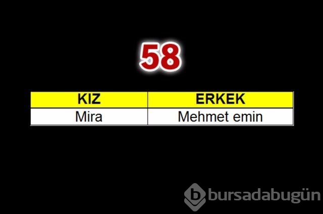 2015'te çocuklara en çok verilen isimler